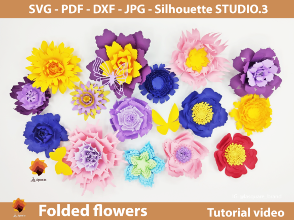 15 Folded Paper Flowers Templates