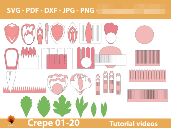20 Crepe Paper Flower Templates