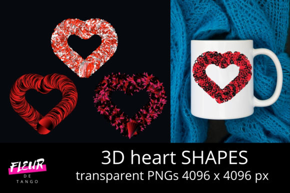 3D Heart Shapes Cliparts Vol.21