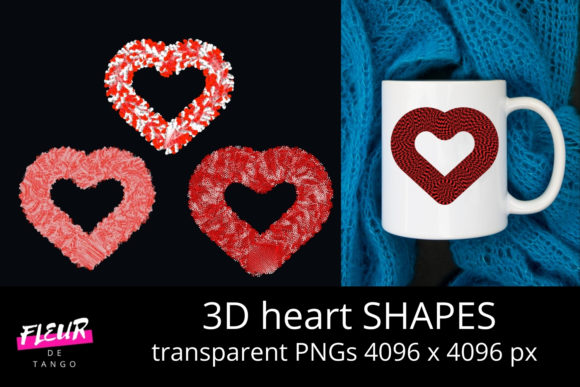 3D Heart Shapes Cliparts Vol.22