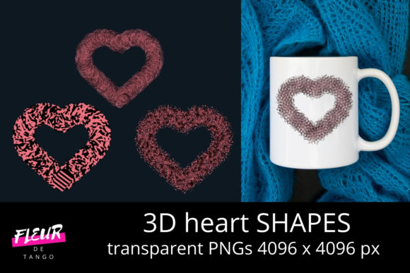 3D HEART Shapes PNG Cliparts Vol.27