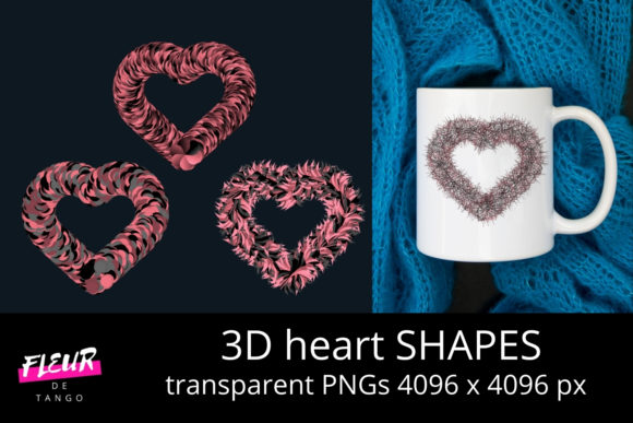 3D HEART Shapes PNG Cliparts Vol.29