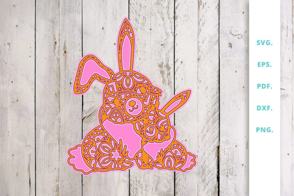 3D Multi Layer Bunny out of Mandala 4: A Distinctive Approach to Layered Paper Art