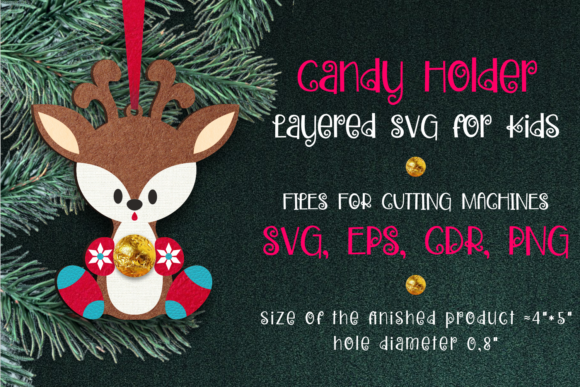 Candy Holder Christmas Ornament Deer SVG: A Festive, Functional Craft Resource for Holiday Makers