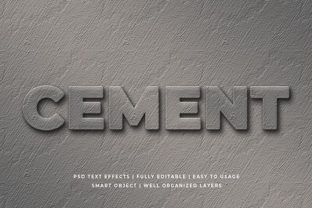 Cement 3D Text Effect Mockup