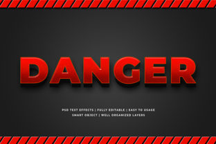 Danger 3D Text Effect Mockup
