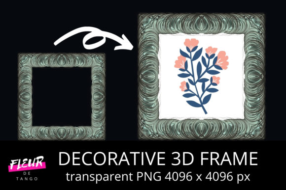 Decorative 3D Square Frame Clipart V.27: A Versatile Visual Anchor for Modern Design Workflows