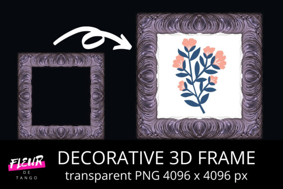 Decorative 3D Square Frame Clipart V.29: A Versatile Design Asset for Real-World Projects