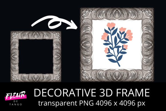 Decorative 3D Square Frame Clipart V.33