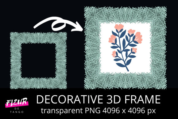 Decorative 3D Square Frame Clipart V.44