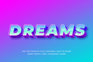 Dreams - Colorful 3D Text Effect Mockup