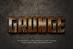 Grunge Old Metal 3D Text Effect Mockup: Raw Texture Meets Dimensional Impact