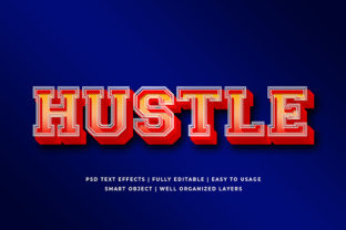 Hustle Bold Detailed 3D Text Effect