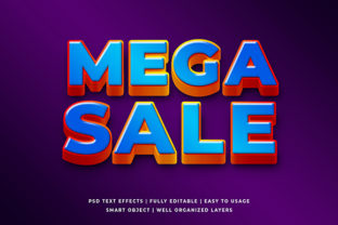 Mega Sale 3D Text Effect Mockup