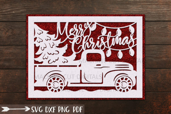 Merry Christmas Card Laser Papercut