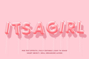 Pink Balloon 3D Text Effect Mockup