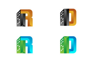 Rd Letter 3D Logo Building