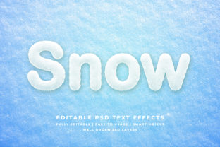 Snow 3D Text Effect Mockup