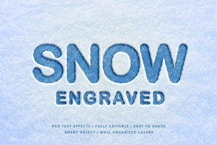 Snow Engraved 3D Text Effect Mockup