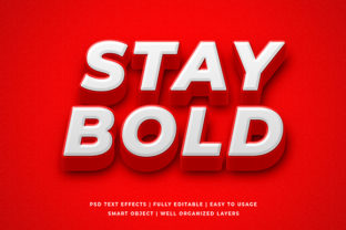 Stay Bold Red 3D Text Effect Mockup