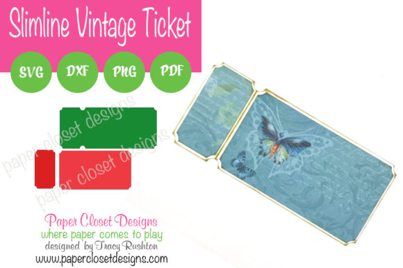 Vintage Ticket Slimline Card